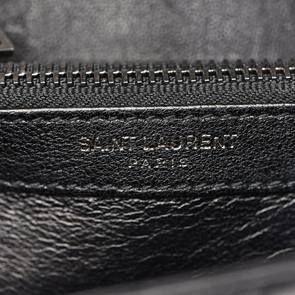 Saint Laurent Sheepskin Matelasse Chevron Monogram Medium College Bag Black 7 of 11