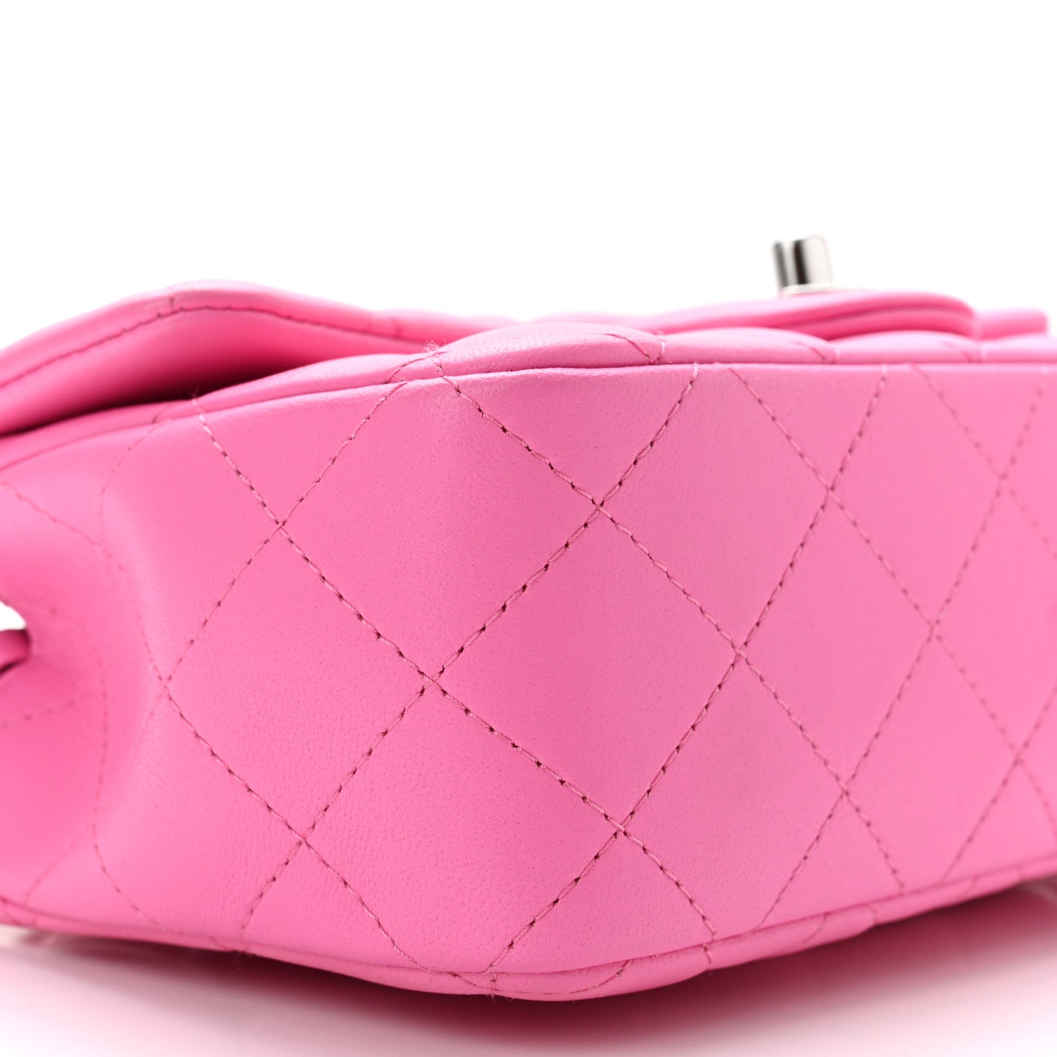 Chanel Lambskin Quilted Mini Rectangular Flap Neon Pink 6 of 11
