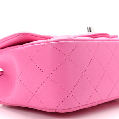 Chanel Lambskin Quilted Mini Rectangular Flap Neon Pink 6 of 11
