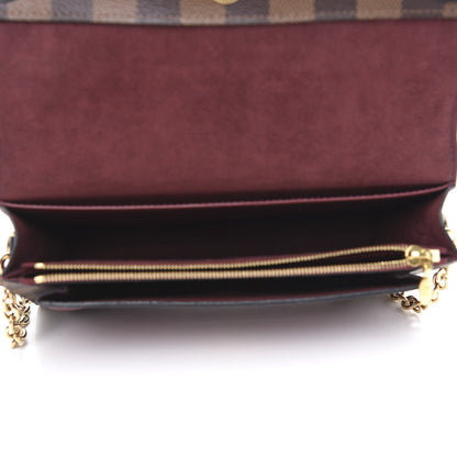 Louis Vuitton Damier Ebene Vavin Chain Wallet Red 5 of 10