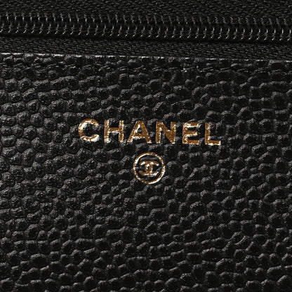 Chanel Caviar Quilted CC Turnlock Wallet On Chain WOC Black 6 of 12