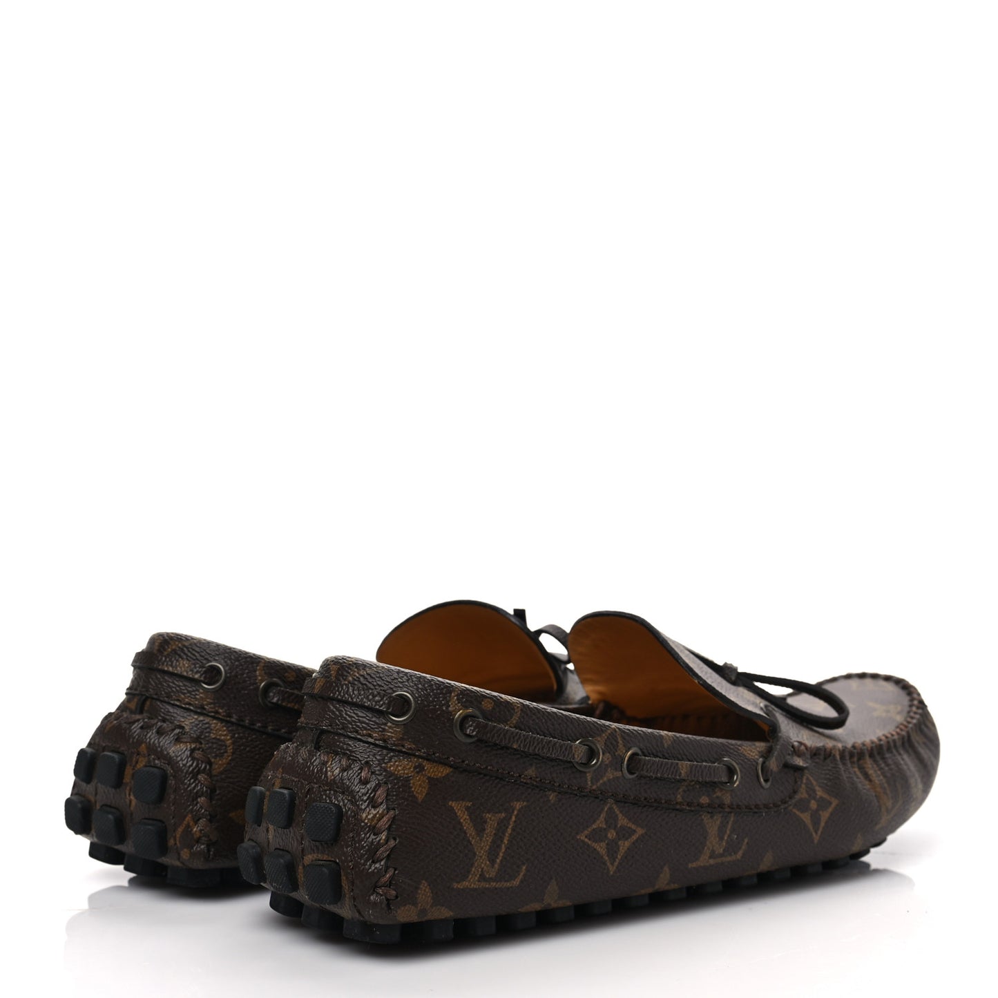 Monogram Mens Arizona Car Shoe Moccasin Loafers 8 Macassar
