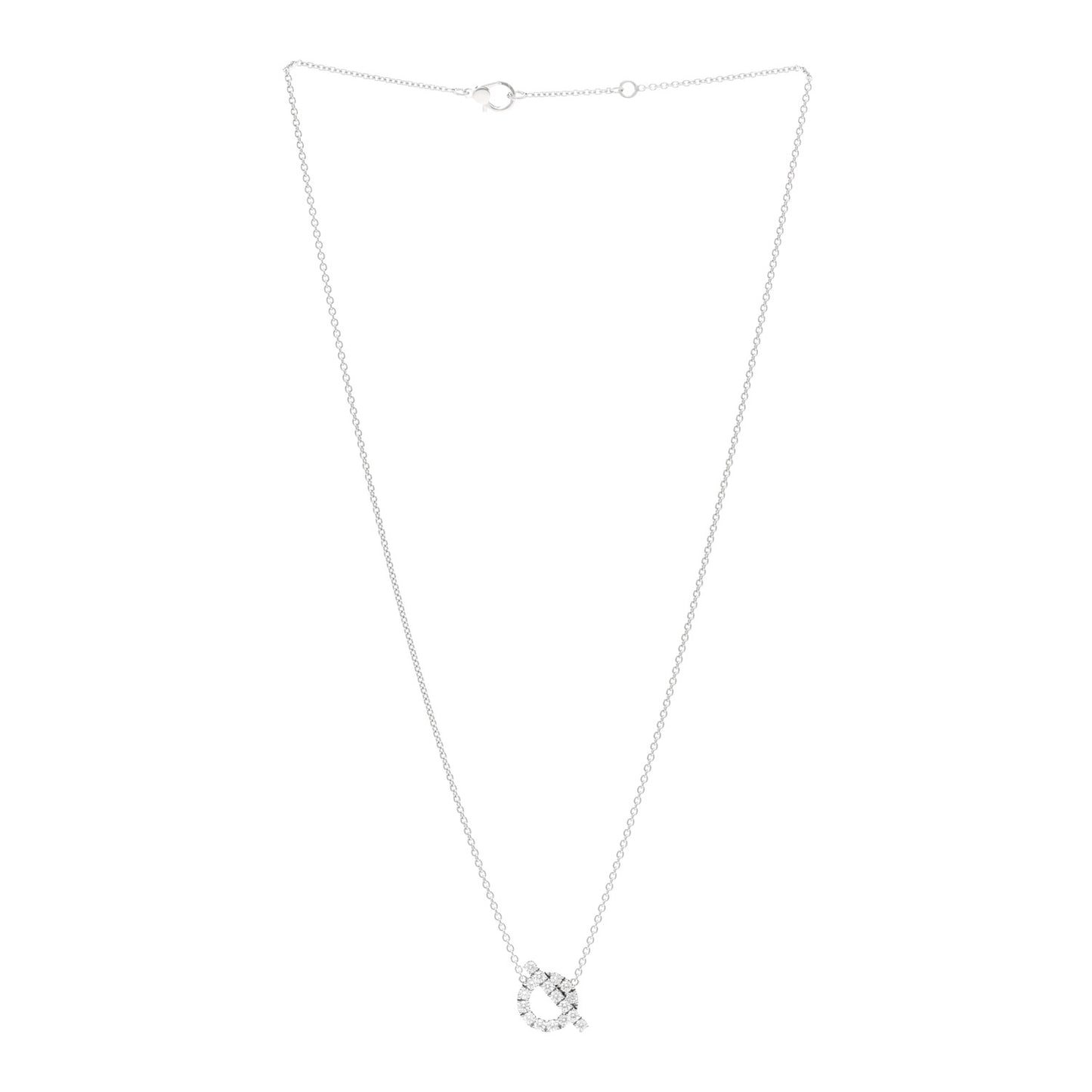 18K White Gold Diamond Finesse Pendant Necklace