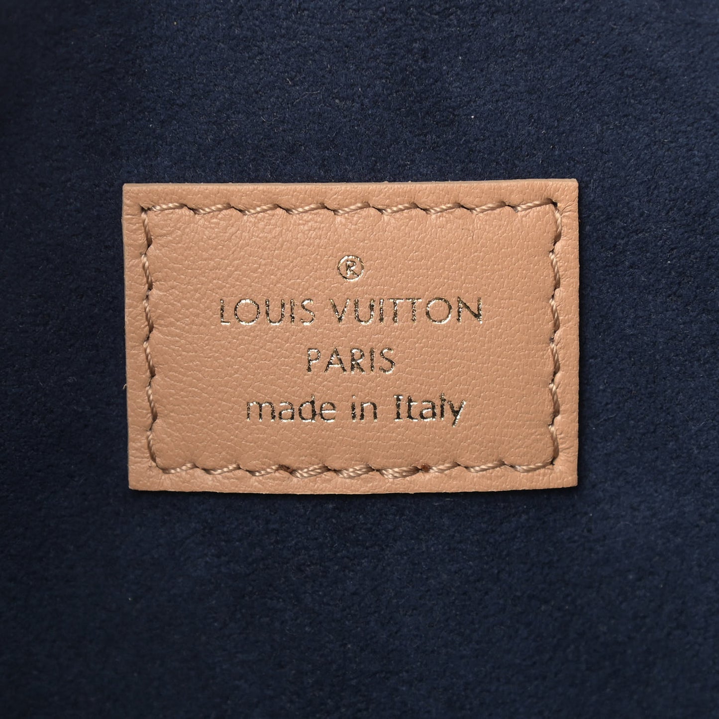 Lambskin Embossed Monogram Coussin PM Camel