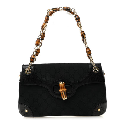Gucci Monogram Bamboo Chain Bag Black 1 of 10
