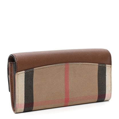 Burberry Grainy Calfskin House Check Continental Wallet Tan 3 of 13