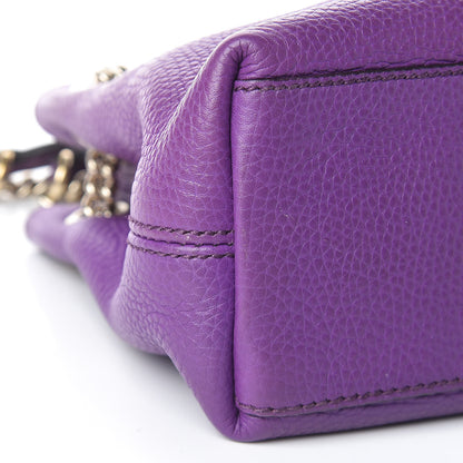 Gucci Pebbled Calfskin Small Soho Chain Shoulder Bag Shine Purple 9 of 13