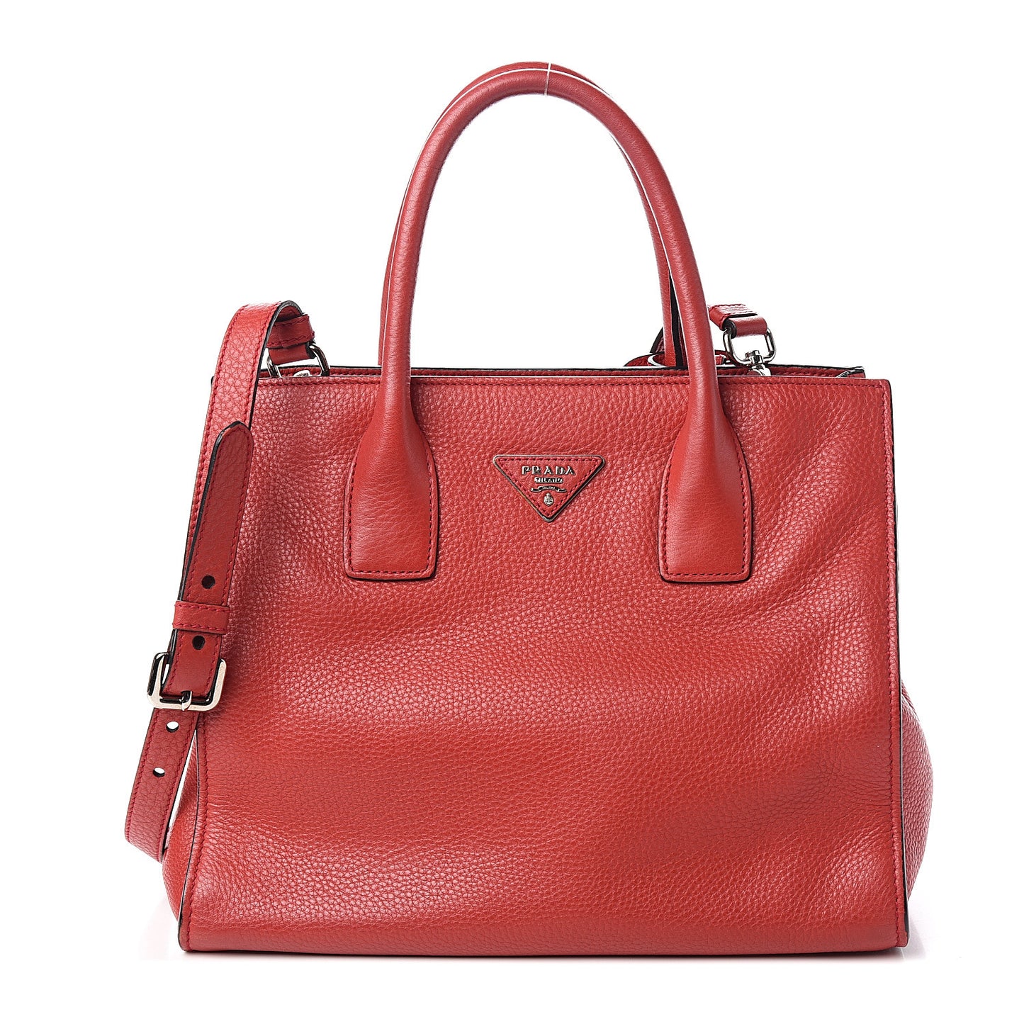 Vitello Daino Shopping Tote Rosso