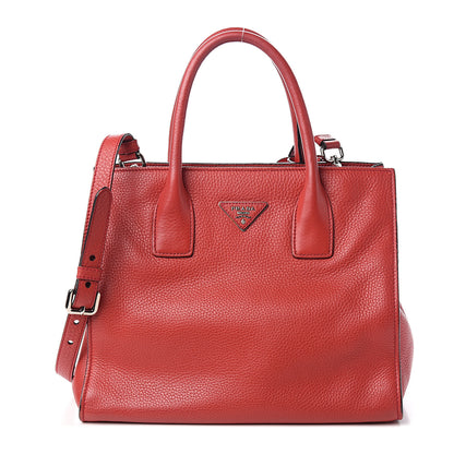 Prada Vitello Daino Shopping Tote Rosso 1 of 12