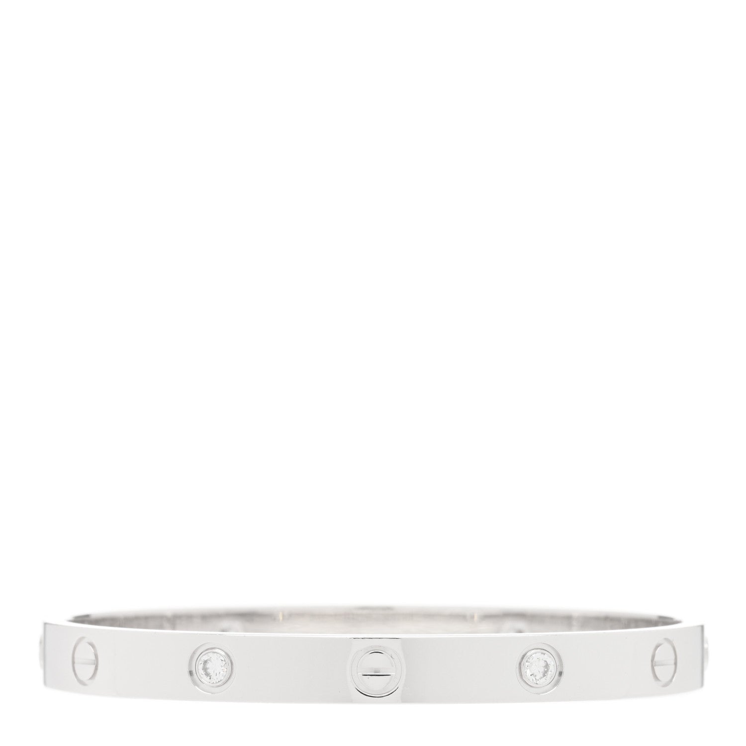 Cartier 18K White Gold 4 Diamond LOVE Bracelet 17 2 of 5