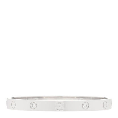 Cartier 18K White Gold 4 Diamond LOVE Bracelet 17 2 of 5