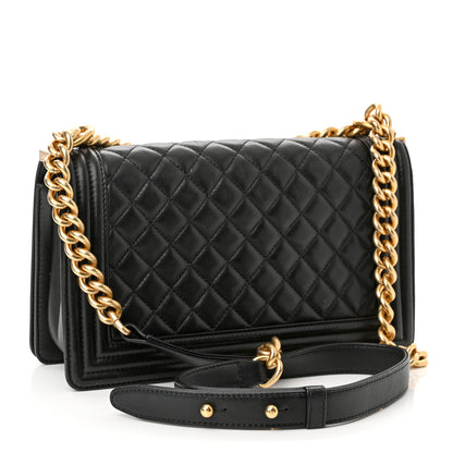 Chanel Lambskin Quilted Medium Boy Flap Black 3 of 14