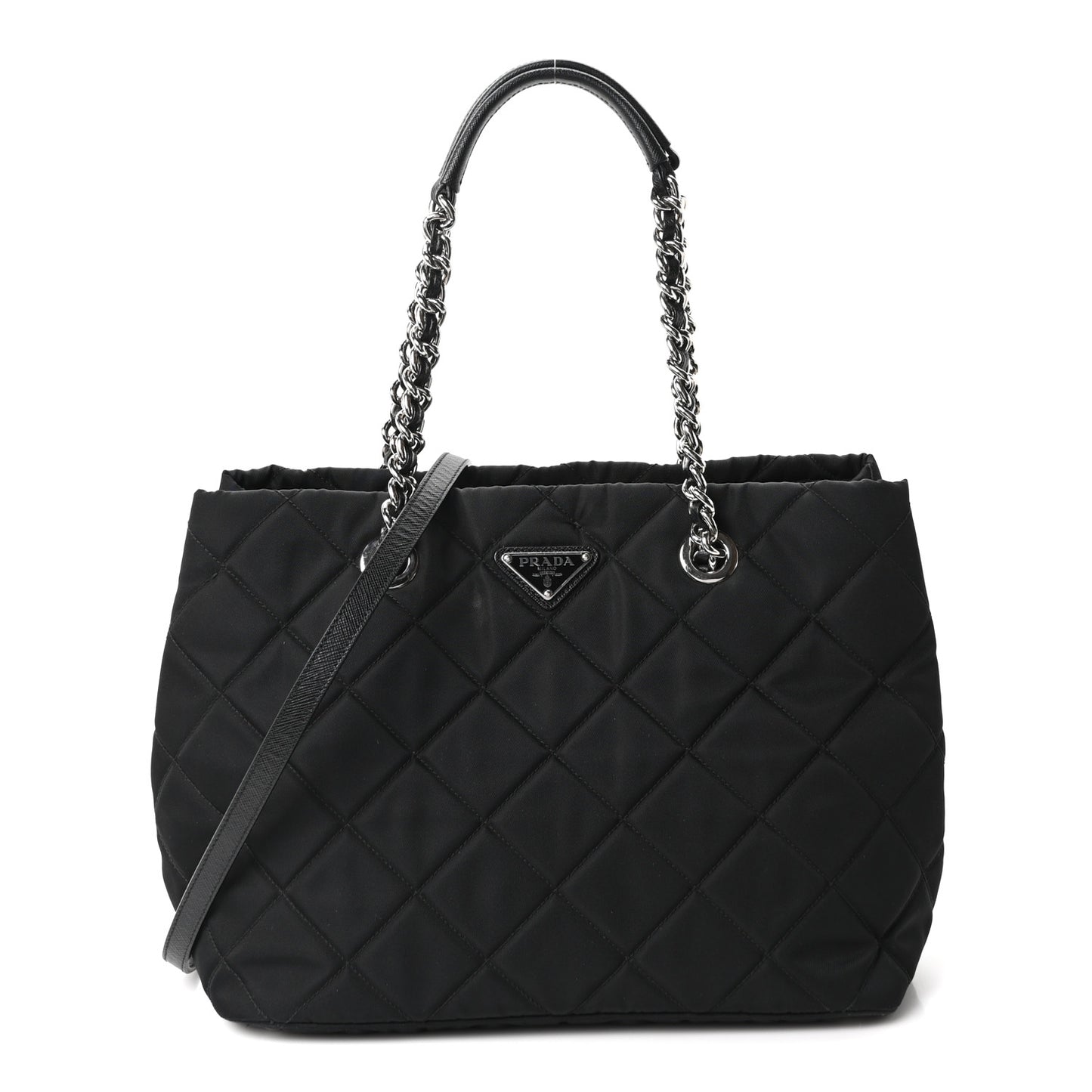 Nylon Tessuto Impuntu Quilted Tote Black