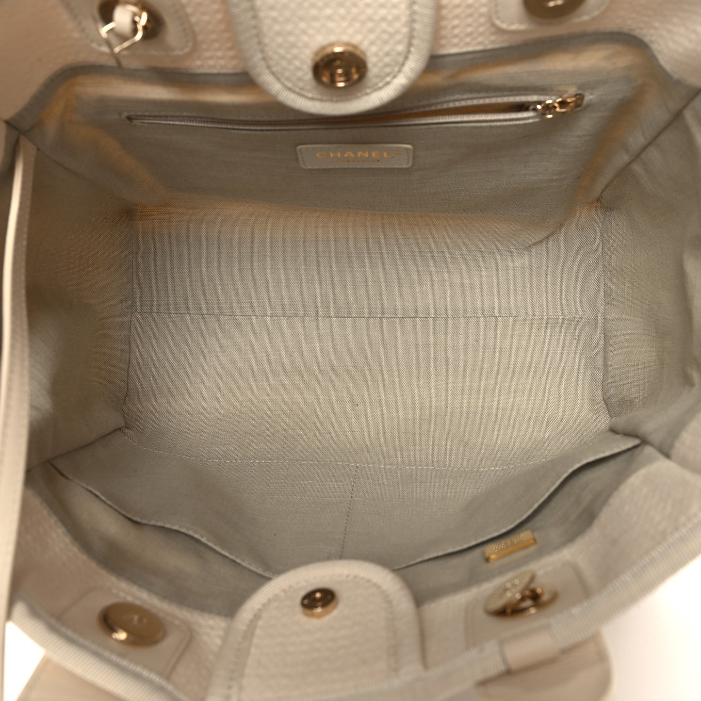 Mixed Fibers Small Deauville Tote White