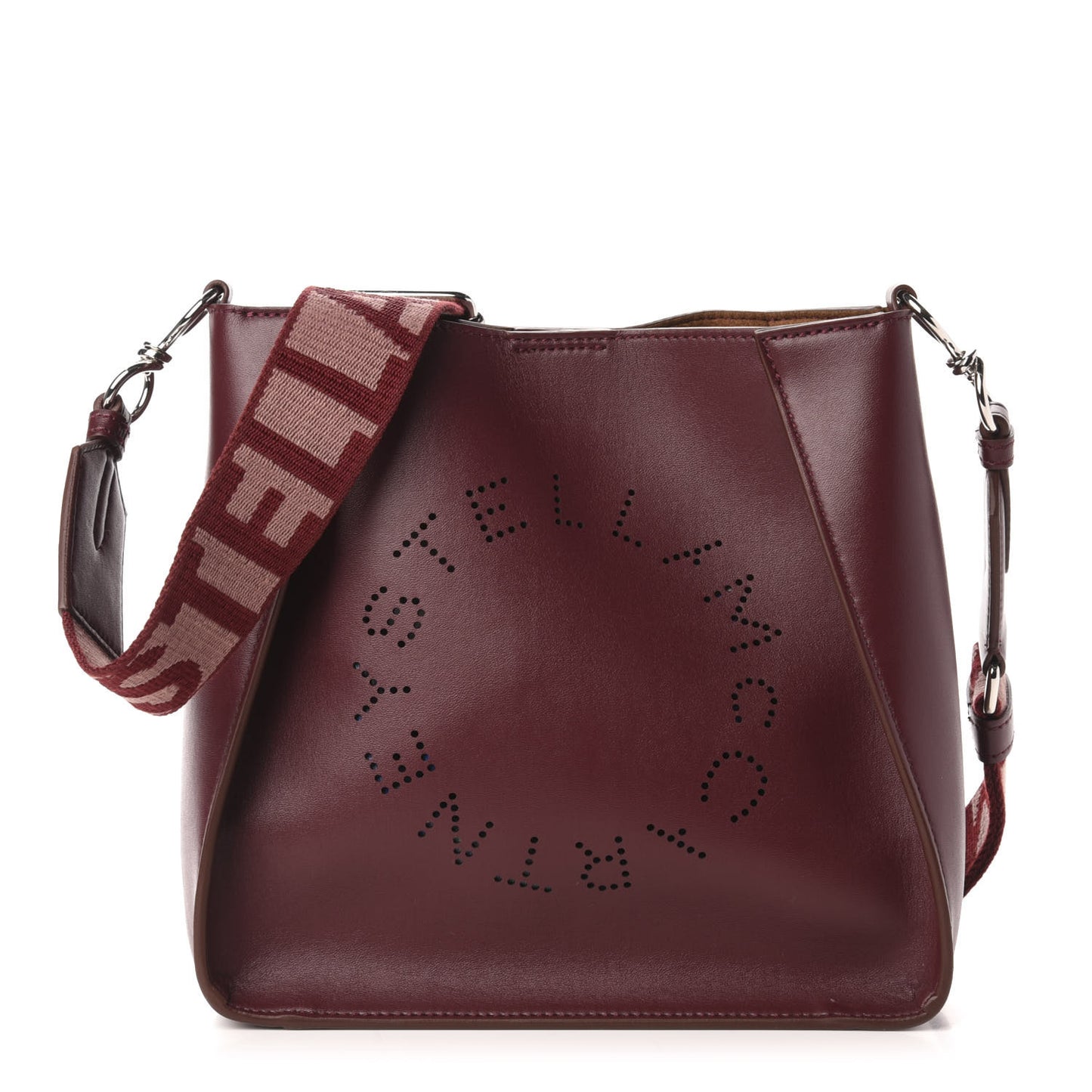 Eco Alter Nappa Perforated Logo Mini Crossbody Wine