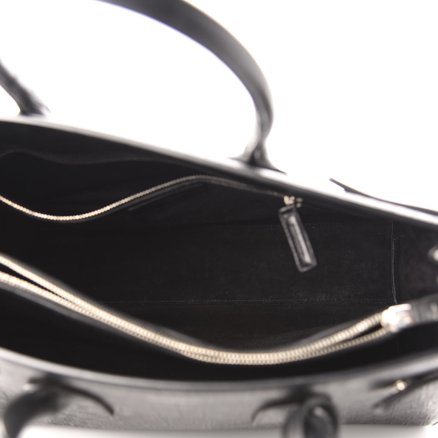 Saint Laurent Calfskin Crocodile Embossed Large Sac De Jour Carryall Black 5 of 10