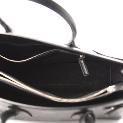 Saint Laurent Calfskin Crocodile Embossed Large Sac De Jour Carryall Black 5 of 10