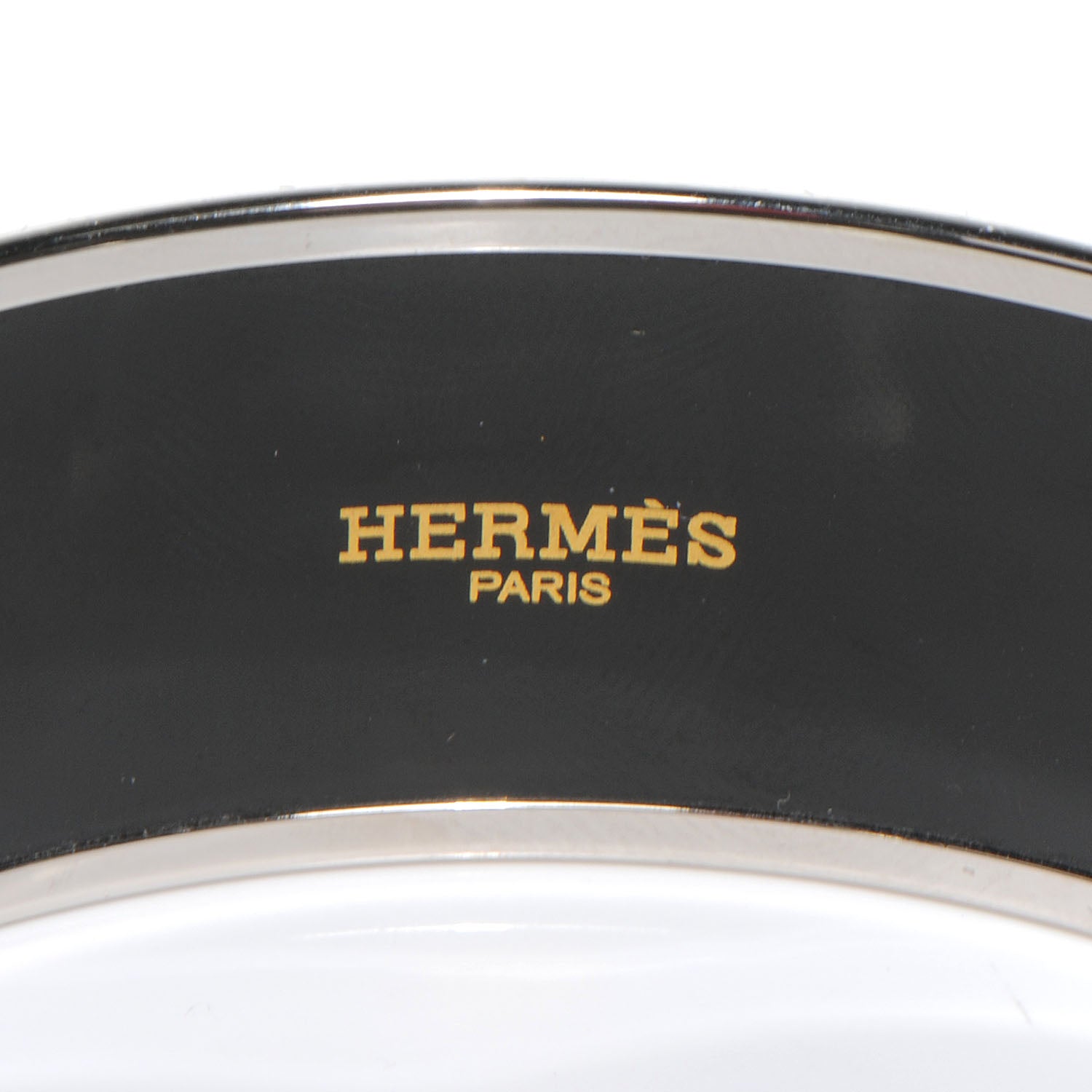 Hermes Enamel Printed Wide Grand Apparat Bracelet 70 Black 5 of 6