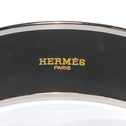 Hermes Enamel Printed Wide Grand Apparat Bracelet 70 Black 5 of 6