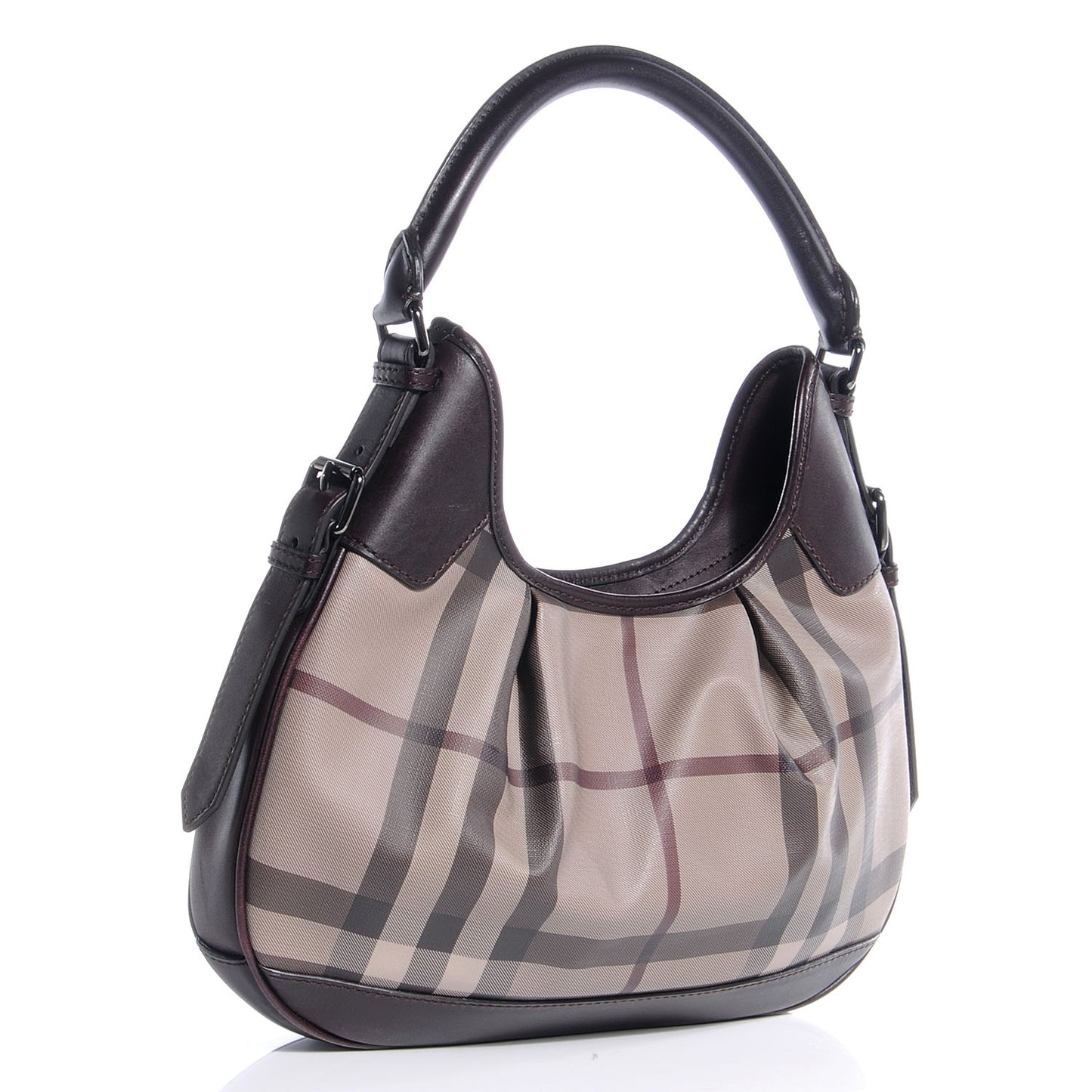 Smoked Check Brooklyn Hobo Trench Plum