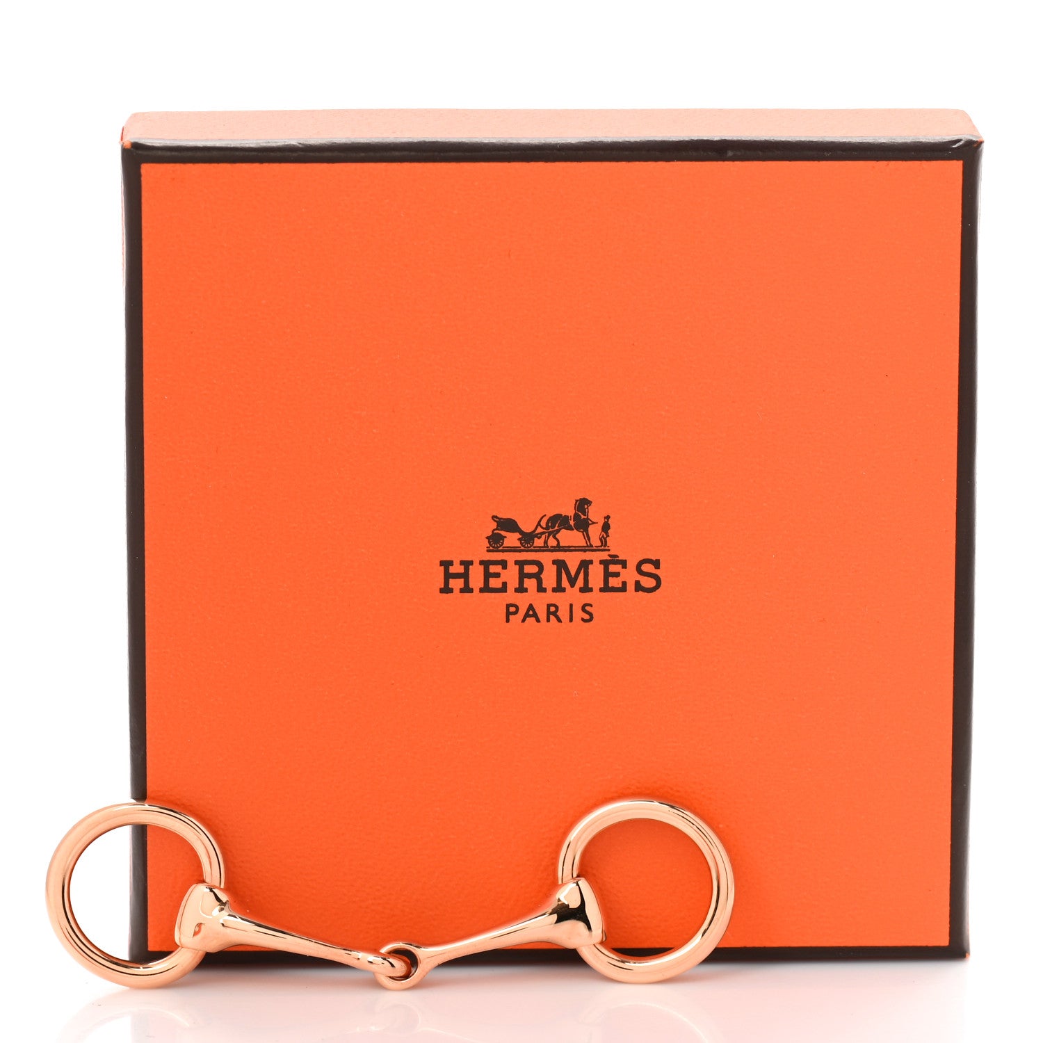 Hermes Permabrass Mors Scarf Ring Rose Gold 4 of 4