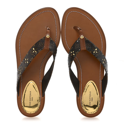 Louis Vuitton Monogram Sunny Flat Thong Sandals 40 Brown 2 of 9