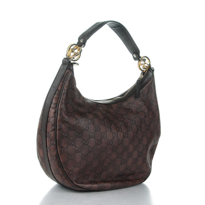 Gucci Guccissima Medium GG Twins Hobo Dark Brown 3 of 8