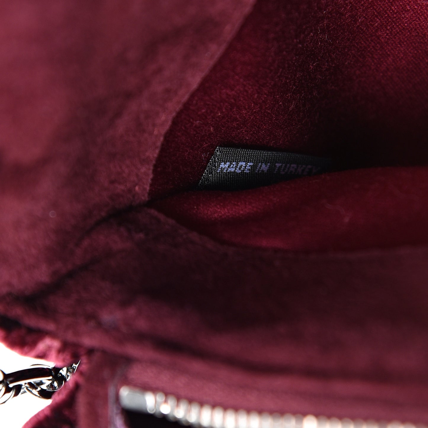 Velluto Matelasse Crystal Flap Clutch Bordeaux