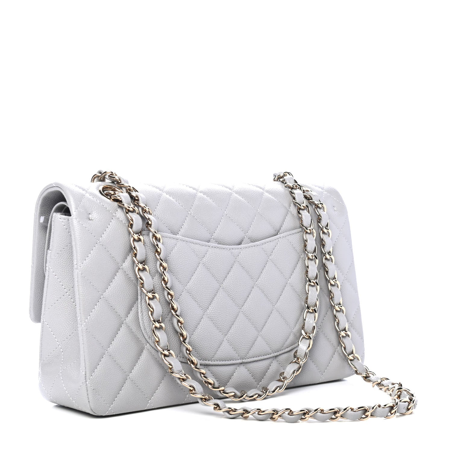 Chanel Caviar Quilted Medium Double Flap Grey 2 of 4