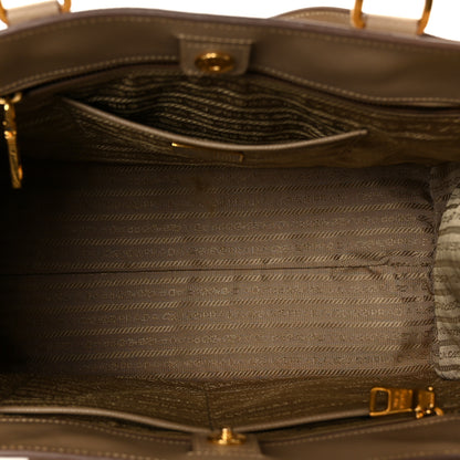 Prada Saffiano Lux Bi-Color Tote Bag Visone Talco 5 of 10