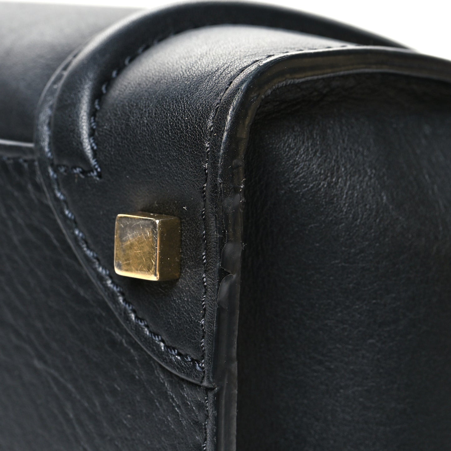 Smooth Calfskin Shoulder Luggage Black