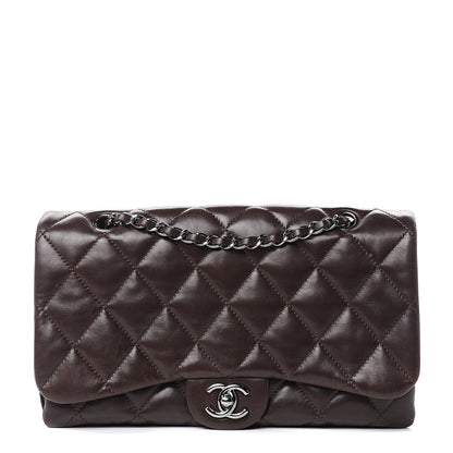 Chanel Lambskin Quilted Large 3 Flap Brown 1 of 16