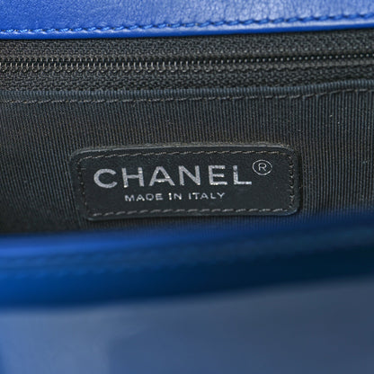 Chanel Patent Calfskin Quilted New Medium Plexiglass Boy Flap Blue 6 of 12