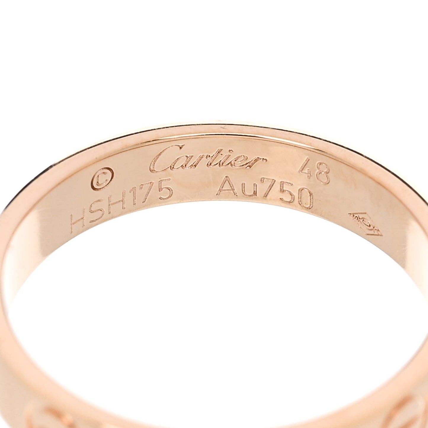 18K Pink Gold 3.5mm LOVE Wedding Band Ring 48 4.5