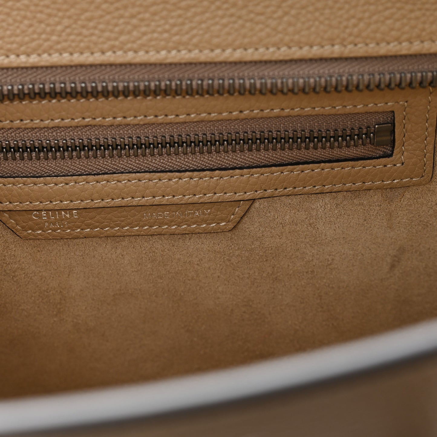 Drummed Calfskin Micro Luggage Dune