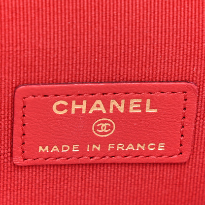 Chanel Lambskin Quilted Top Handle Mini Vanity Case With Chain Red 7 of 11