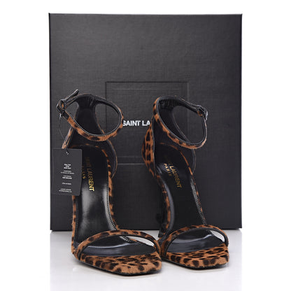Saint Laurent Calf Hair Leopard Opyum 110 Sandals 37 Brown 9 of 9