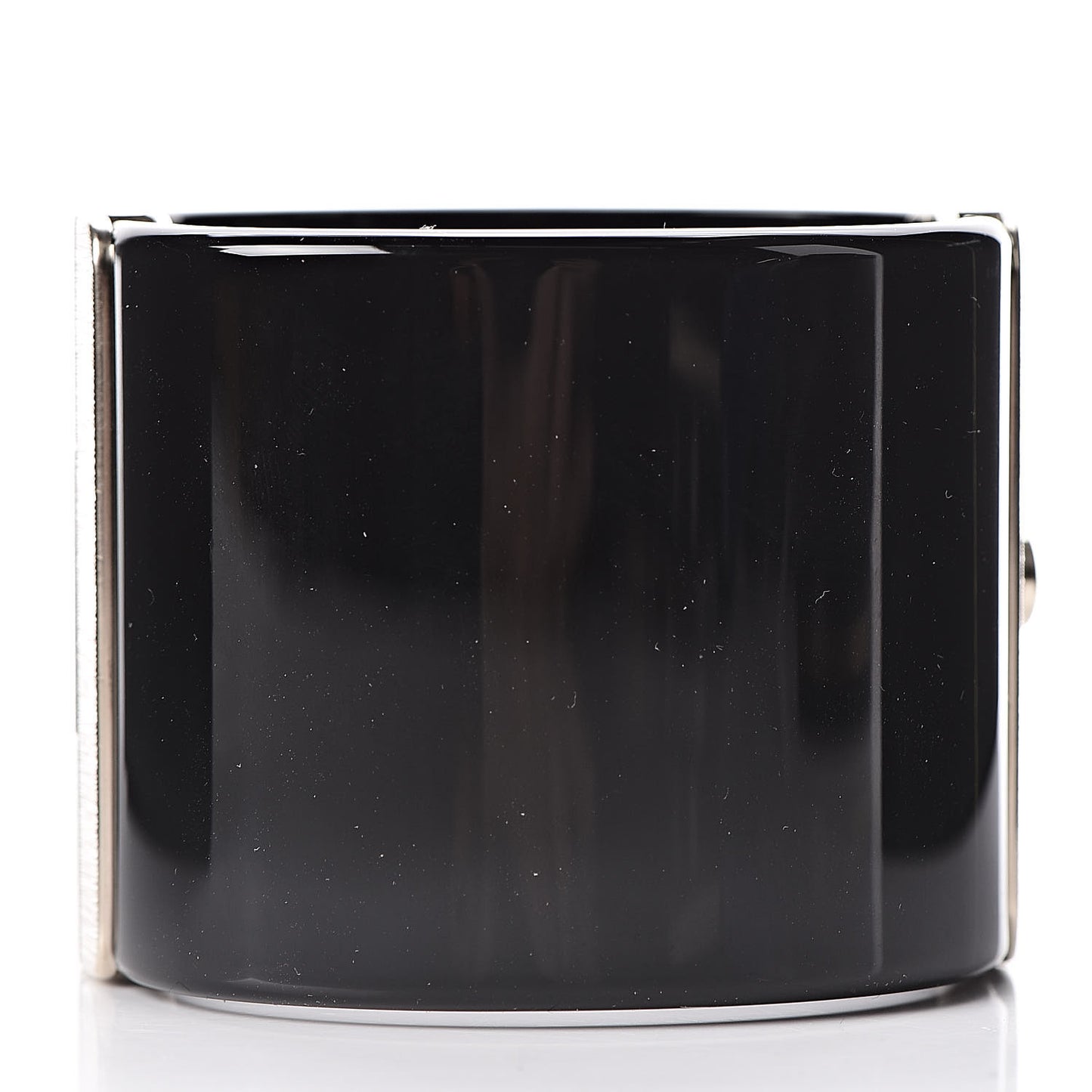Resin Crystal Pearl Lambskin CC Cuff Black