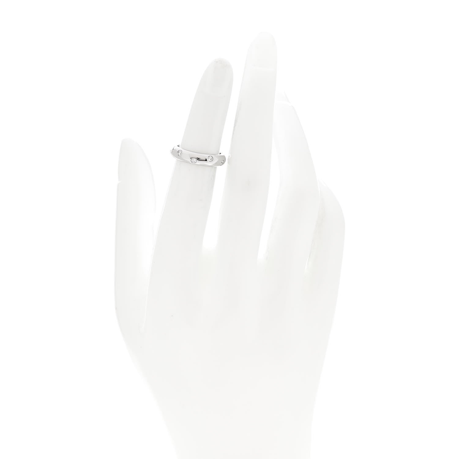 Tiffany Platinum Diamond 4mm Etoile Band Ring 46 3.75 2 of 5