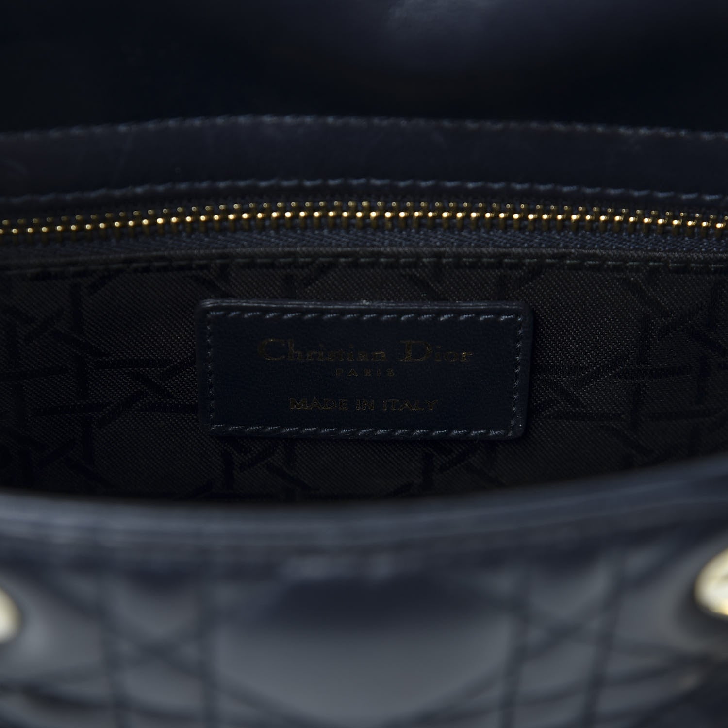 Christian Dior Lambskin Cannage Small Lucky Badges My Lady Dior Navy 7 of 13