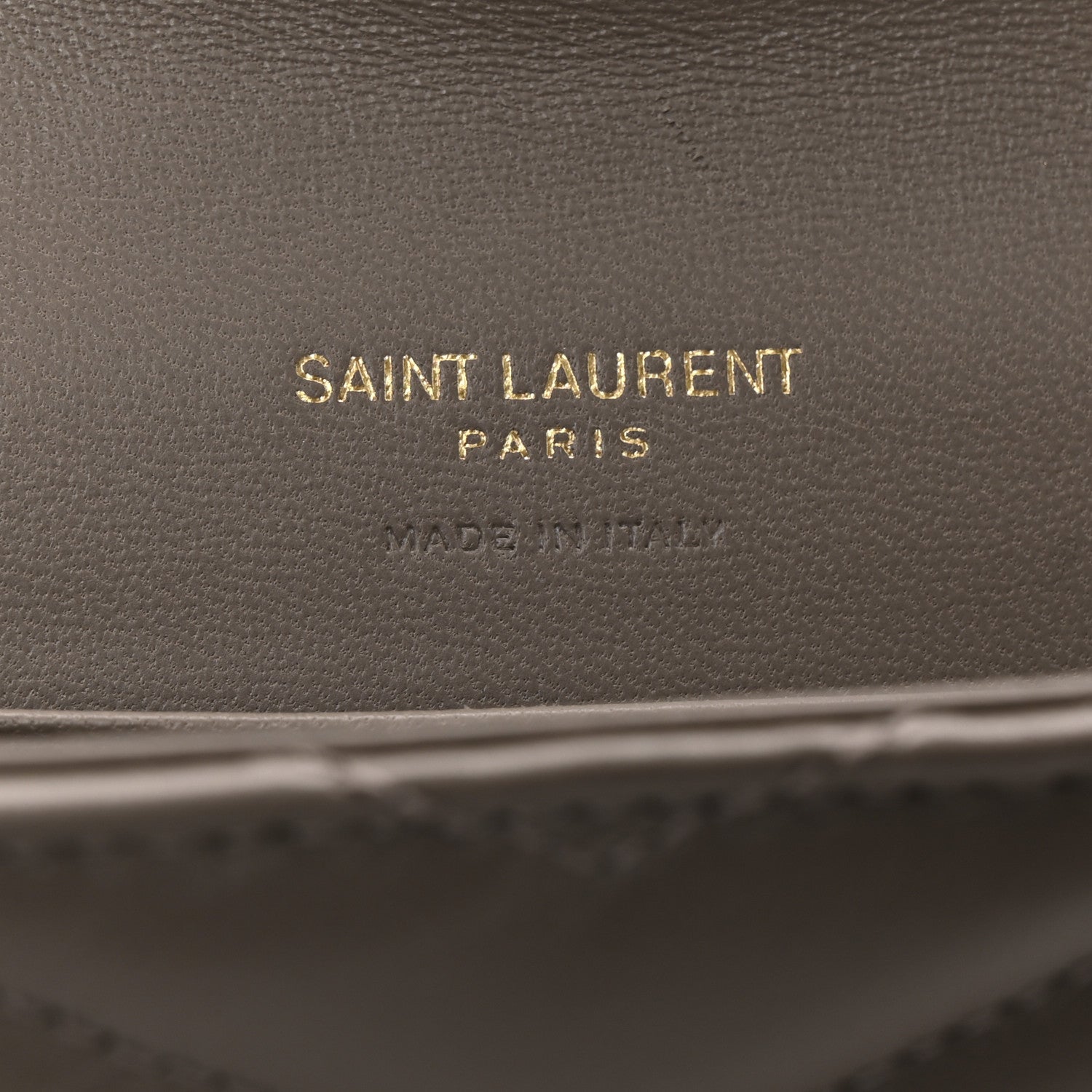 Saint Laurent Lambskin Matelasse Chevron Small Monogram Envelope Wallet Dark Beige 6 of 9