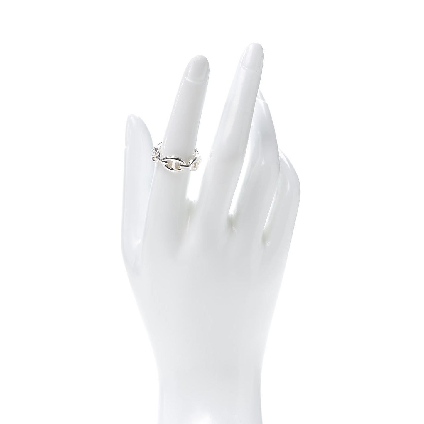 Sterling Silver PM Chaine d'Ancre Enchainee Band Ring 54 6.75