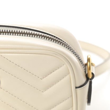 Gucci Calfskin Matelasse Mini GG Marmont Chain Shoulder Bag White 12 of 14