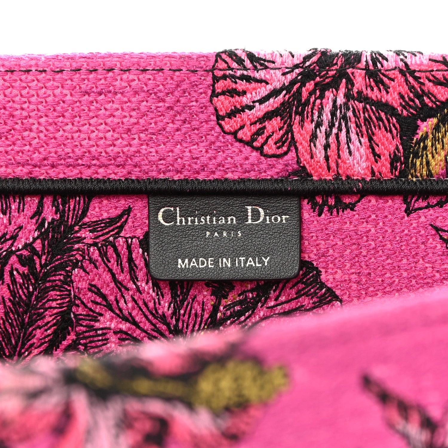 Christian Dior Canvas Embroidered Medium Toile de Jouy Voyage Book Tote Fuchsia Multicolor 6 of 12