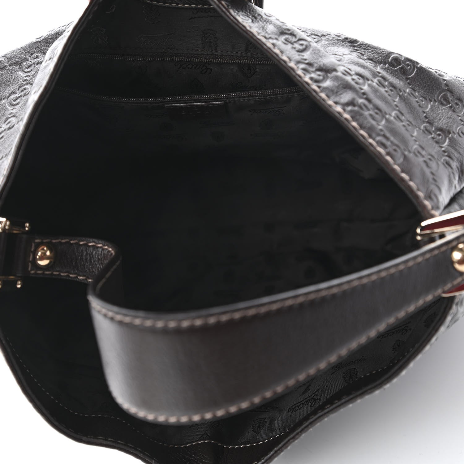 Gucci Guccissima Large New Ladies Web Hobo Dark Brown 5 of 10