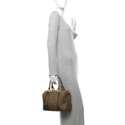 Fendi Zucchino Spalmati Studded Boston Mogano Panna Bruciato 2 of 11