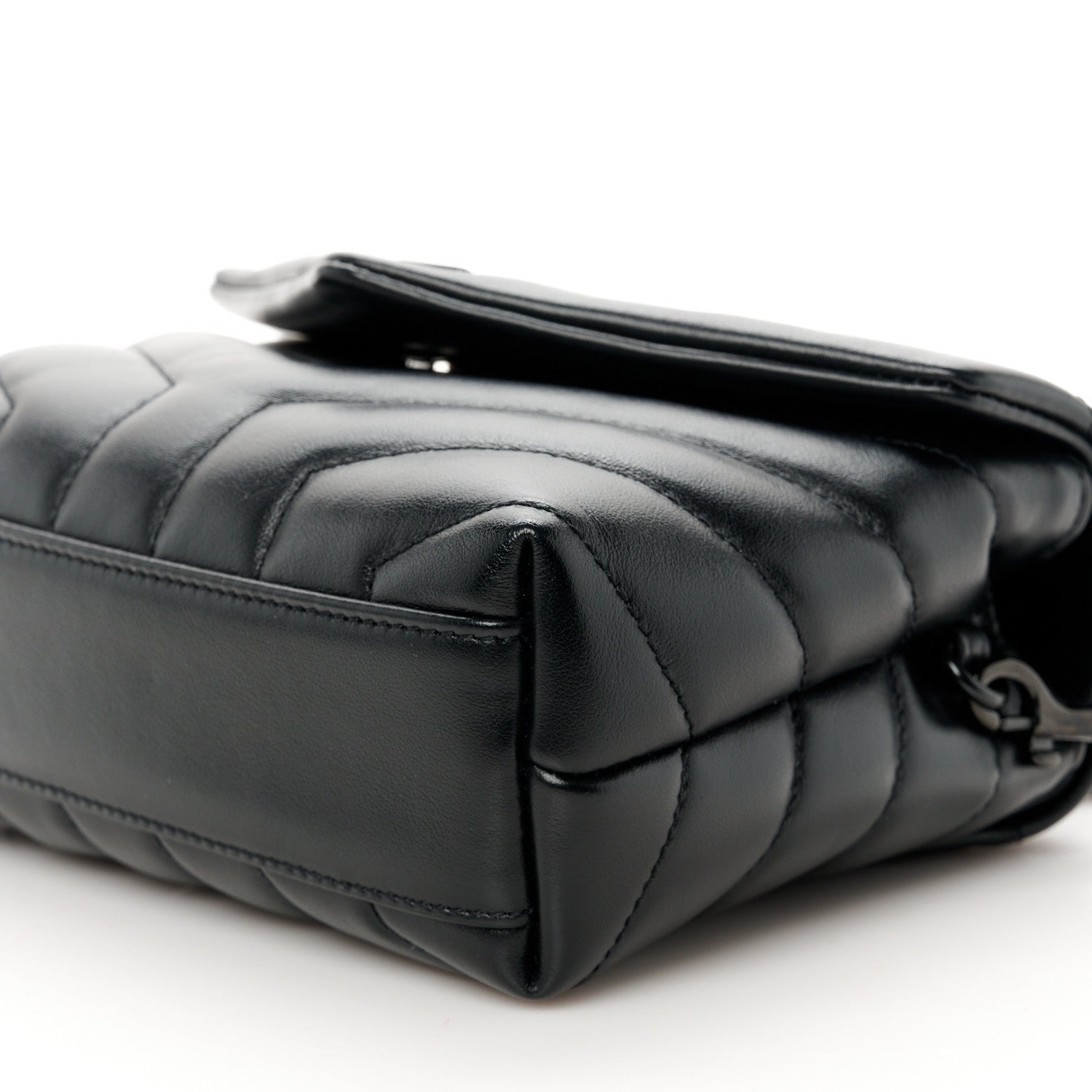 Saint Laurent Calfskin Y Quilted Monogram Monochrome Toy Loulou Crossbody Bag Black 11 of 11
