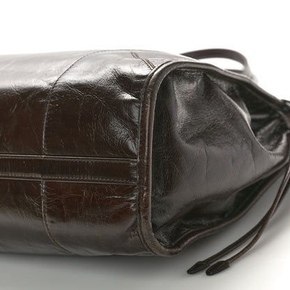 Prada Shiny Nappa Large Shoulder Bag Dark Brown 9 of 9