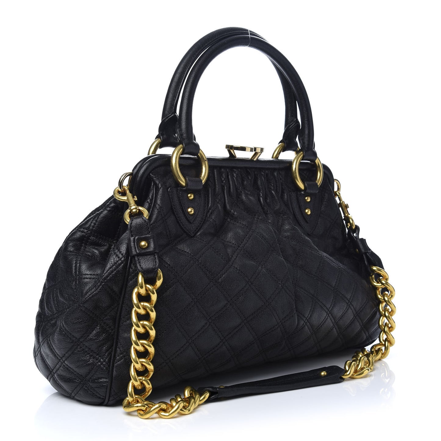 Calfskin Quilted Stam Black