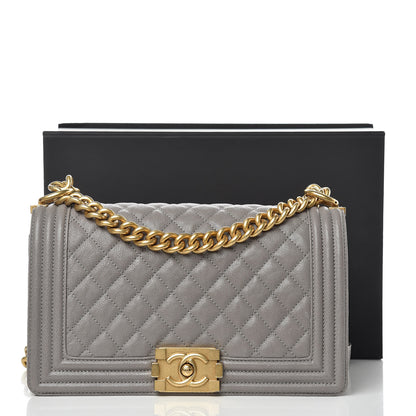 Chanel Caviar Quilted Medium Boy Flap Grey 8 of 13